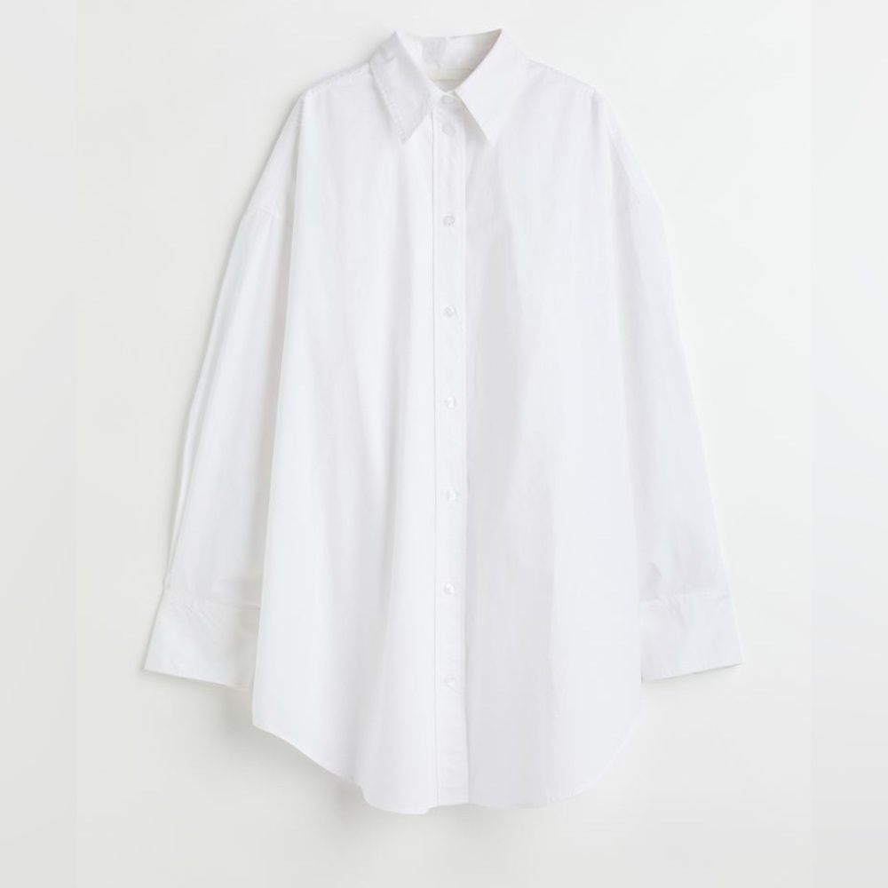 H&M | Oversized Poplin shirt | Size XS | White